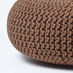 Großer Strickpouf 100% Baumwolle Braun