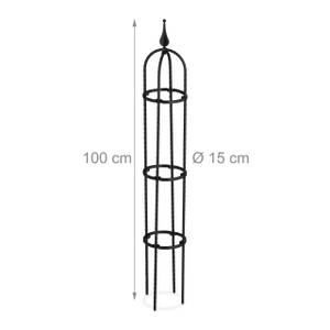 Lot de 2 Trellis 100 cm Noir - Métal - Matière plastique - 15 x 100 x 15 cm