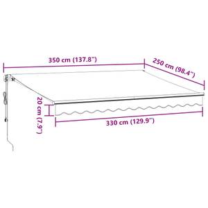 Markise 3006542-3 Anthrazit - Weiß - 250 x 1 x 350 cm