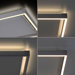 LED Deckenleuchte Q-KAAN Smart Home Silber - Metall - 45 x 6 x 45 cm