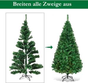 210cm Künstlicher Weihnachtsbaum Grün - Kunststoff - 122 x 210 x 122 cm