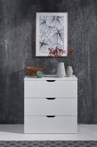 Commode Basix Blanc - En partie en bois massif - 78 x 80 x 40 cm