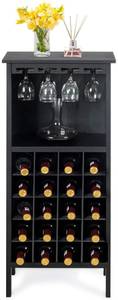 Weinschrank für 20 Flaschen Schwarz - Holzwerkstoff - 25 x 96 x 42 cm