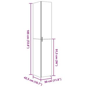 Highboard DE9663 Grau - Holzwerkstoff - 43 x 185 x 30 cm