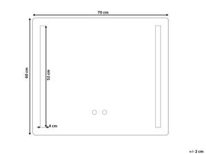 Miroir de salle de bain LIRAC Argenté - Verre - 70 x 60 x 4 cm