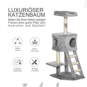 Kratzbaum D30-349 Grau - Holzwerkstoff - 40 x 120 x 50 cm