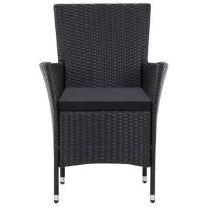 Garten-Essgruppe (9-teilig) 3001262-1 Schwarz - Kunststoff - Polyrattan - 90 x 75 x 190 cm