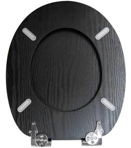 WC-Sitz mit Absenkautomatik Black Wood Schwarz - Holzwerkstoff - 38 x 6 x 47 cm