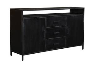 Sideboard Black Omerta Schwarz - Massivholz - 150 x 85 x 40 cm