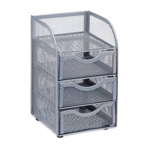 Schreibtischorganizer Mesh 3 Schubladen Silber