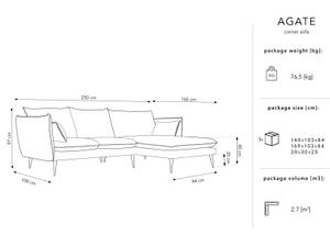 Ecksofa AGATE 4 Sitzplätze Beige