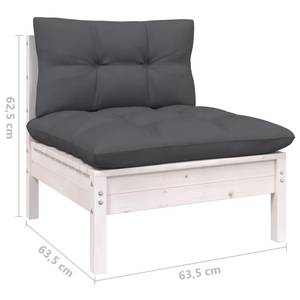 8-tlg. Garten-Lounge-Set mit Kissen Weiß