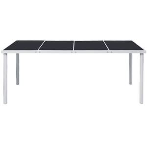 Table de salle à manger d'extérieur Noir - Verre - Métal - 190 x 74 x 190 cm