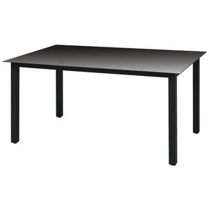 Table de salle à manger de jardin 294308 Noir - Verre - Métal - 90 x 74 x 150 cm