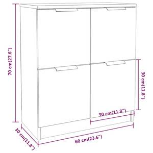 Sideboard (2er Set) 3015627 Hochglanz Weiß