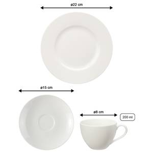 Kaffee-Set Basic White 18-teilig Weiß - Ton - Porzellan - 20 x 33 x 35 cm