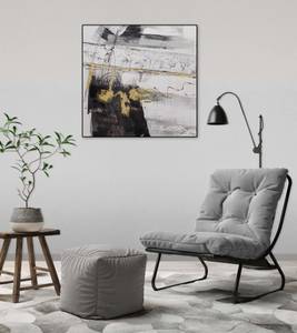 Tableau peint The Power of Will Gris - Bois massif - Textile - 60 x 60 x 4 cm