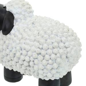 Figurine de jardin mouton Noir - Blanc - Matière plastique - Pierre - 13 x 16 x 21 cm