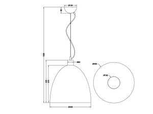 LED Pendelleuchte Ø40cm Metall Silber Silber