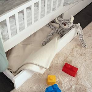 Kinderbett STERNENLAND mit Schubladen Weiß - Bettkasten beidseitig