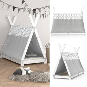 Lit enfant Tipi 34480 Blanc - Bois massif - 160 x 150 x 80 cm