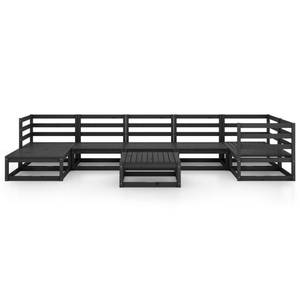 Garten-Lounge-Set (8-teilig) 3009812-1 Schwarz - Massivholz - Holzart/Dekor - 70 x 30 x 70 cm