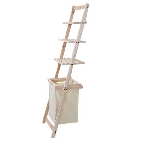 Leiterregal B59 Wäschekorb Beige - Braun - Holzart/Dekor - Holz teilmassiv - 41 x 152 x 35 cm