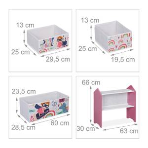 Étagère pour enfants avec 6 tiroirs Vert - Rose foncé - Blanc - Bois manufacturé - Matière plastique - Textile - 63 x 66 x 30 cm