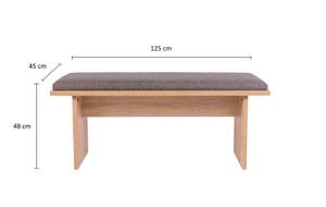 Sitzbank gepolstert 'Die Stilvolle' Braun - Grau - Holzwerkstoff - 45 x 48 x 125 cm