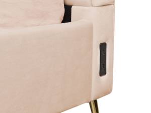 Lit double MIRIBEL Beige - Doré - Largeur : 187 cm