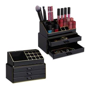 2 x Make Up Organizer schwarz/gold Schwarz - Gold