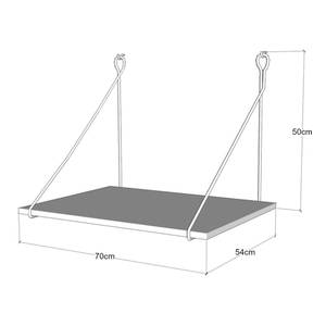 Wandschreibtisch Andøy Schwarz - Braun - Holzwerkstoff - 70 x 50 x 54 cm