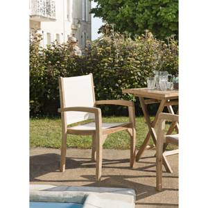 Lot de 2 fauteuils de jardin en teck Marron - Bois massif - 57 x 91 x 55 cm