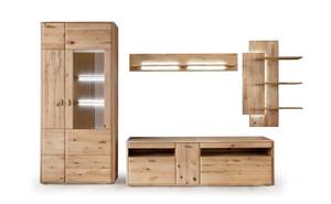 Wohnwand Renzo 24 (4-teilig) mit LED Braun - Massivholz - Holzart/Dekor - 340 x 208 x 50 cm