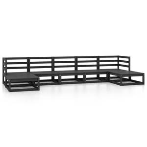 Garten-Lounge-Set (7-teilig) 3009736-1 Schwarz - Massivholz - Holzart/Dekor - 70 x 30 x 70 cm