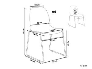 Esszimmerstuhl PANORA 4er Set Dunkelgrau - Grau