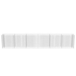 Lit surélevé en gabion 296088 Argenté - Métal - 50 x 100 x 540 cm