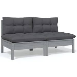 Gartensofa (2er Set) 3012138-17 Grau