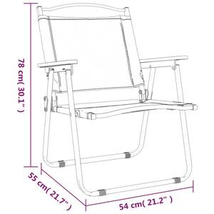 Campingstuhl 3029546 (2er Set) Schwarz - 55 x 78 cm