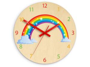 Regenbogen Wanduhr Braun - Holzwerkstoff - 30 x 30 x 4 cm