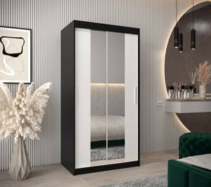 ARMOIRE À PORTES COULISSANTES TOKYO 1 Noir - Blanc - Largeur : 100 cm