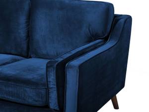 2-Sitzer Sofa LOKKA Blau - Marineblau - Eiche Dunkel - Textil