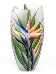 Handbemalte Glasvase Grün - Glas - 16 x 30 x 16 cm