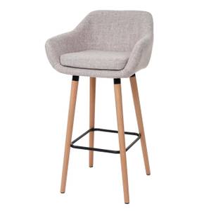 Tabouret de bar Malmö T381 8 (lot de 2) Gris - Textile - 53 x 99 x 45 cm