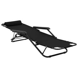 Chaise longue (lot de 2) 296374 Noir - Métal - 61 x 89 x 138 cm