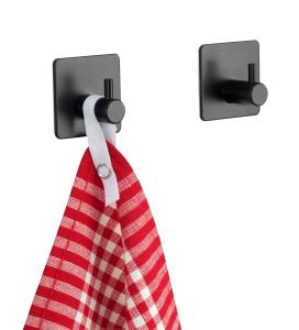 Crochet de salle de bain UREO lot de 2 Noir - Métal - 5 x 5 x 3 cm