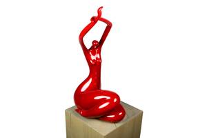 Sculpture moderne Noblesse sensuelle Rouge - Pierre artificielle - Matière plastique - 31 x 60 x 29 cm