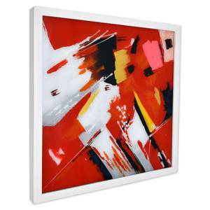 Auf Plexiglas gemalt Abstrakt Rot - Kunststoff - 64 x 64 x 4 cm