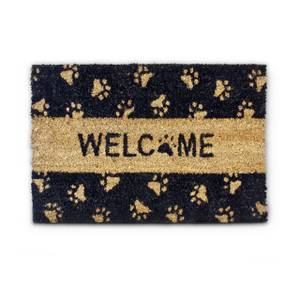 Paillasson fibres de coco Welcome chat Noir - Marron - Fibres naturelles - Matière plastique - 40 x 2 x 60 cm