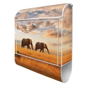 Briefkasten Stahl Elefanten Weiß - Metall - 38 x 46 x 13 cm